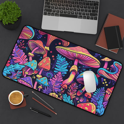 mushrooms Desk Mat, Psychedelic gaming mouse mat, XXL deskpad mouse pad