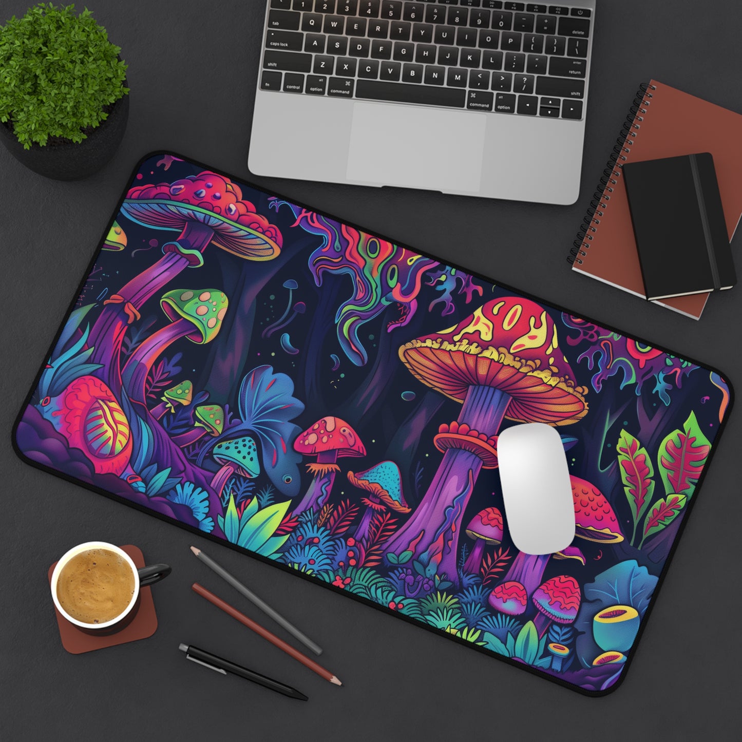 psychedelic mushrooms Desk Mat, Psychedelic gaming mouse mat, XXL deskpad mouse pad