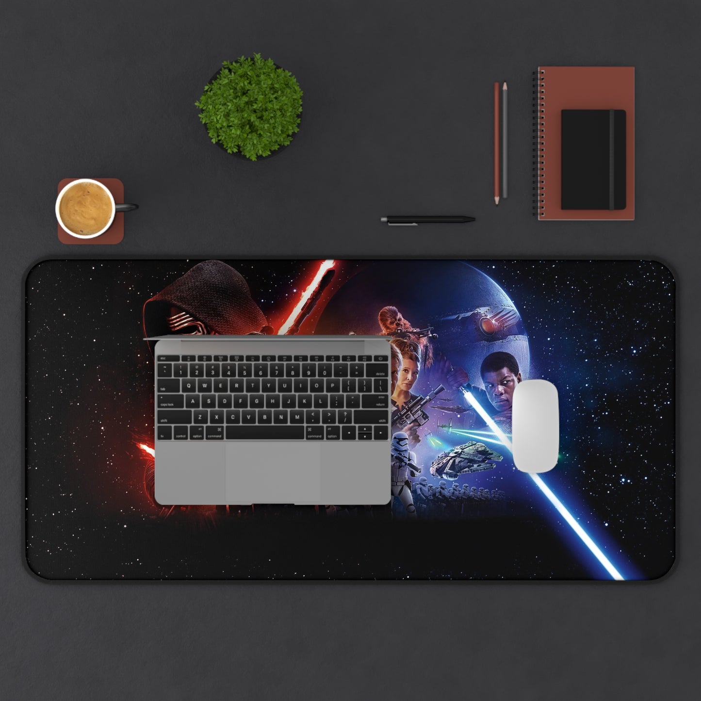 Star Wars ep 7 Desk Mat, Gaming keyboard matt, mousepad large, XXL extended deskpad mouse pad - Bold Print