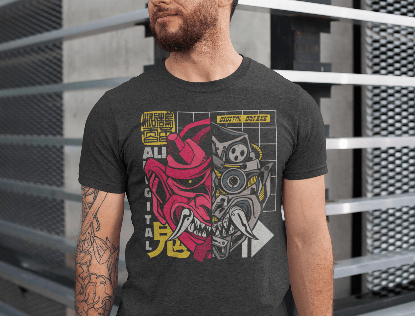 Japanese demon cyborg T-shirt, funny t-shirt, graphic shirts, Anime unisex tshirt - Bolt Print