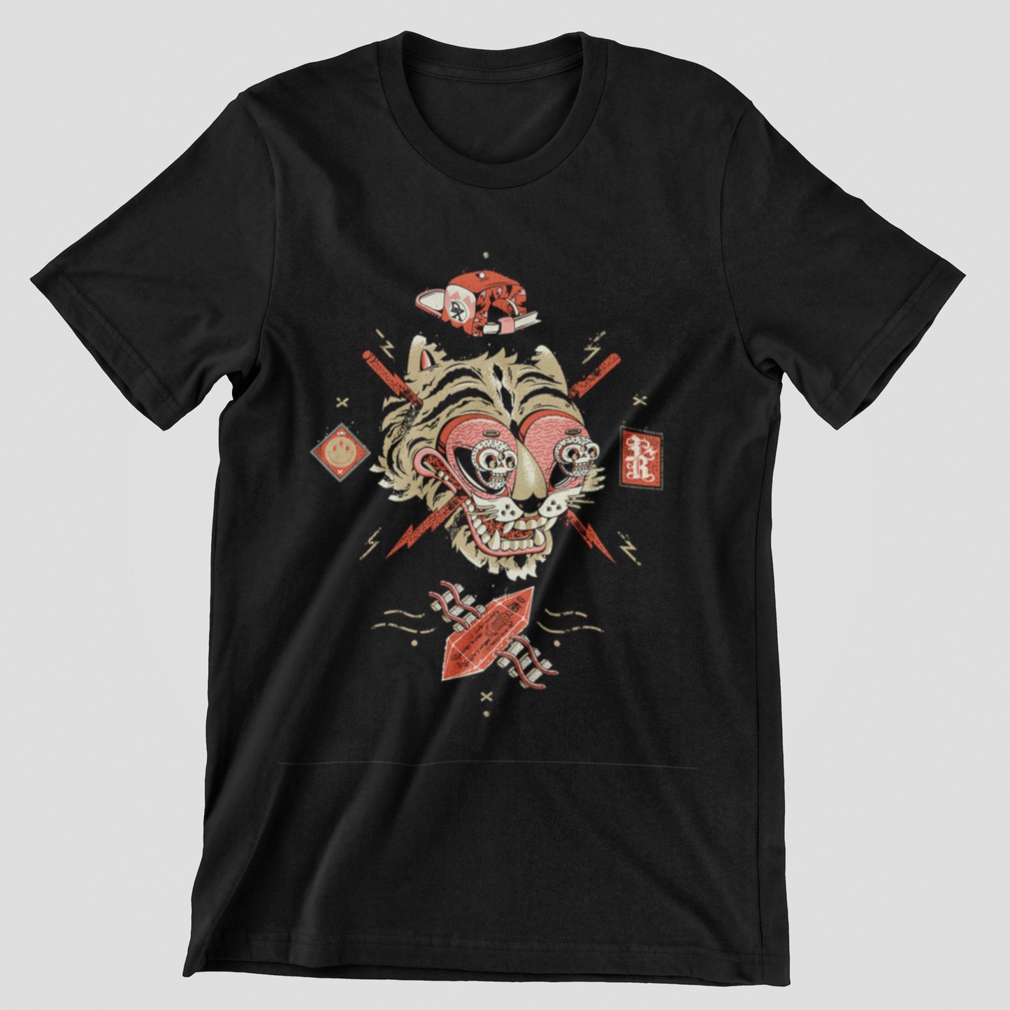 Crazy tiger T-shirt, funny t-shirt, graphic shirts, unisex tshirt, printed T-shirt - Bolt Print