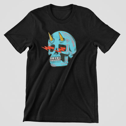 Blue skull T-shirt, funny t-shirt, graphic shirts, unisex tshirt, printed T-shirt - Bolt Print