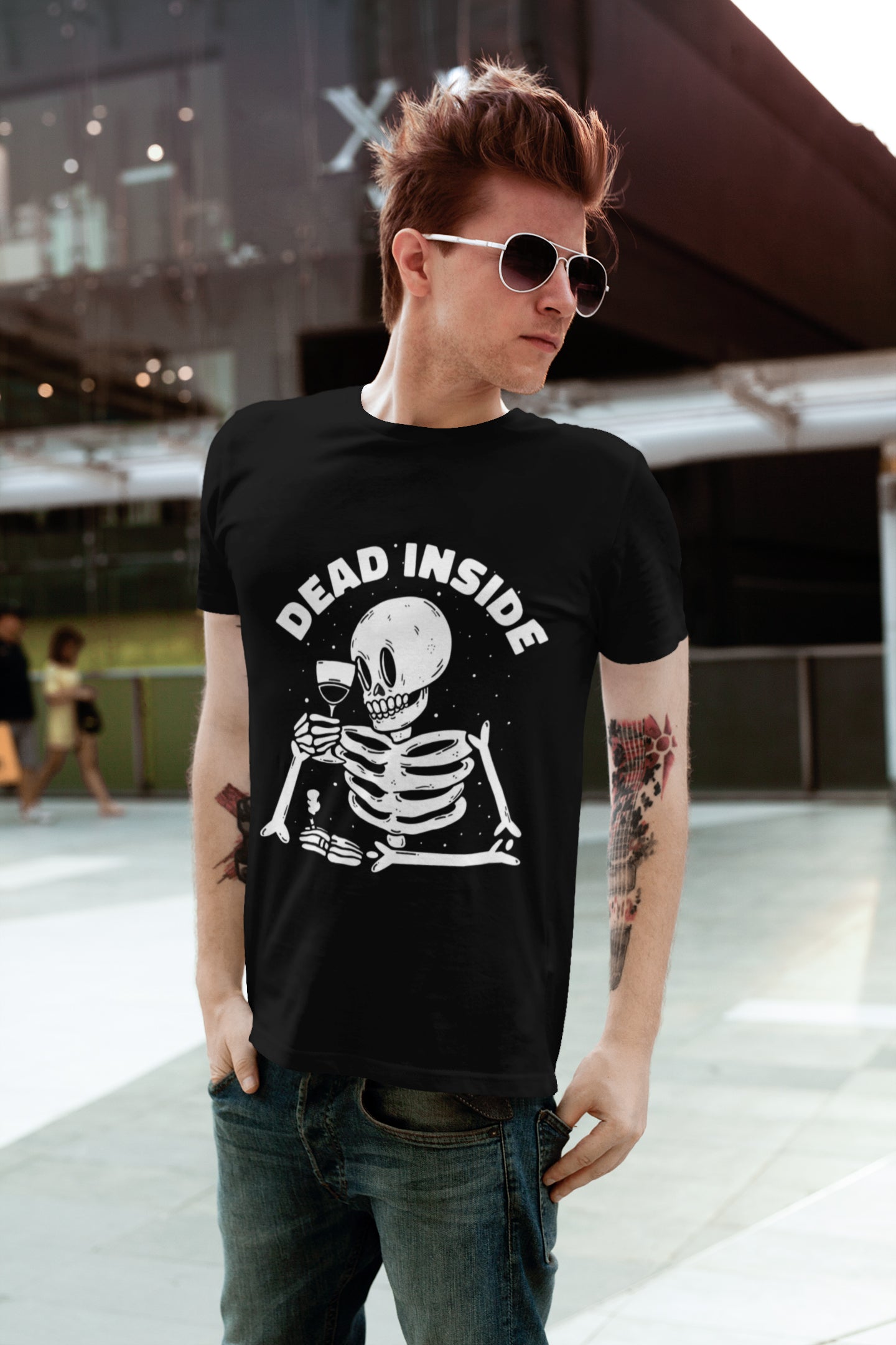 Dead inside T-shirt, funny t-shirt, graphic shirts, unisex tshirt, printed T-shirt - Bold Print