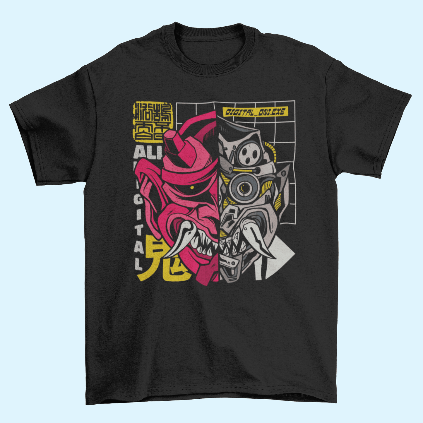 Japanese demon cyborg T-shirt, funny t-shirt, graphic shirts, Anime unisex tshirt - Bolt Print