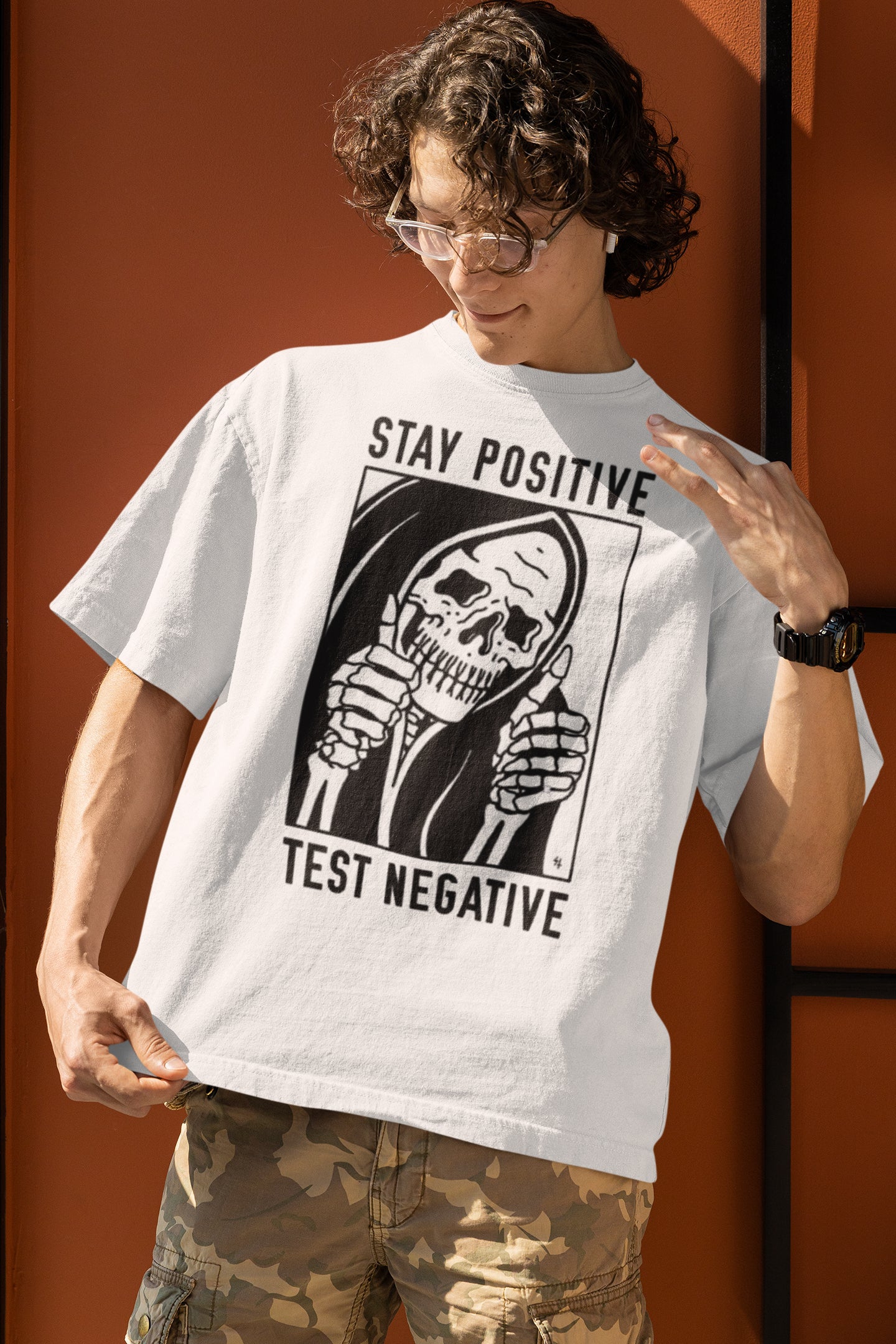 Stay positiv test negative T-shirt, funny t-shirt, graphic shirts, unisex tshirt, printed T-shirt - Bolt Print