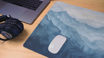 Indigo Mountains 2 Desk Mat, Gaming keyboard matt, mousepad large, XXL extended deskpad mouse pad