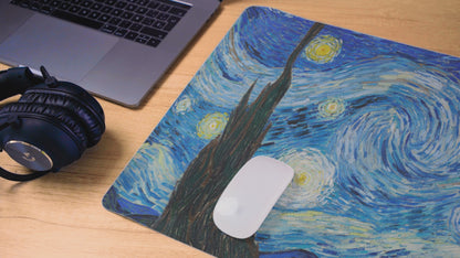 Vincent van Gogh The Starry Night Desk Mat, Gaming keyboard matt, mousepad large, XXL extended deskpad mouse pad