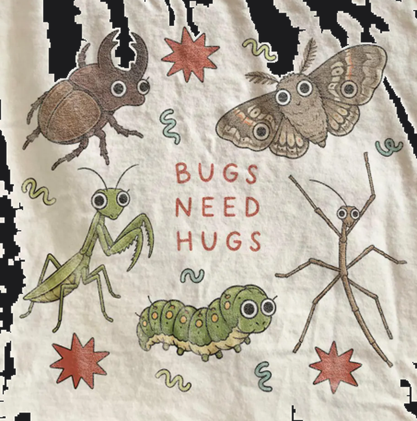 Cute T-Shirt With Insect Friends Bugs Need Hugs Funny T-Shirt