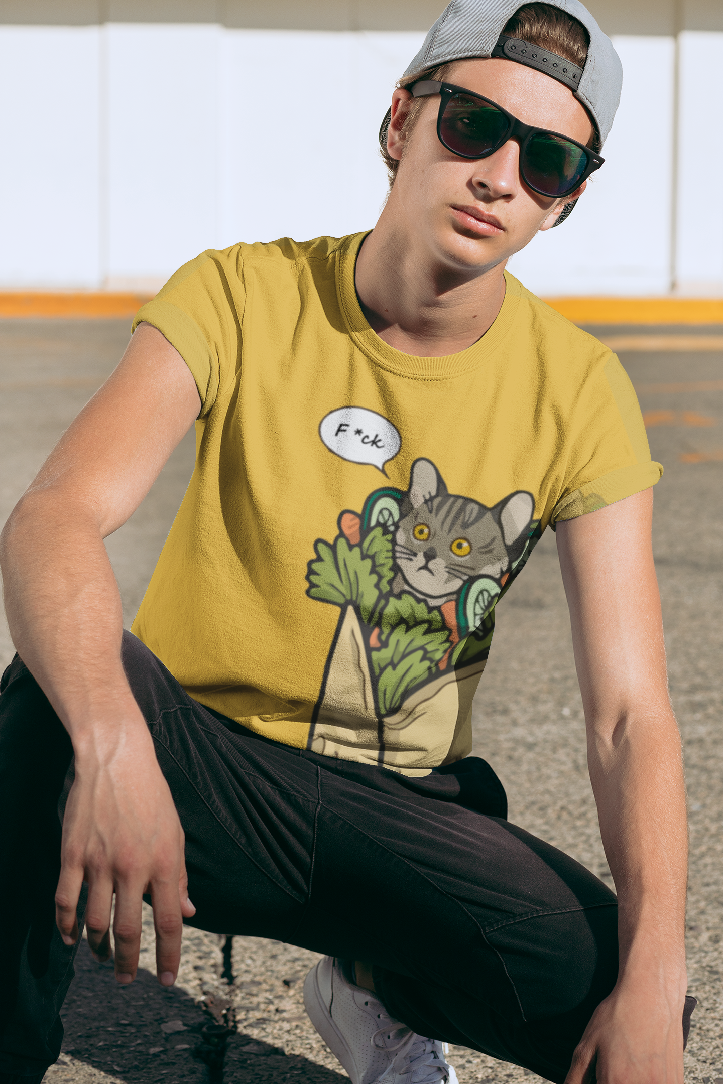 Cat kebab T-shirt, funny t-shirt, 3d graphic shirts, all over print (AOP)