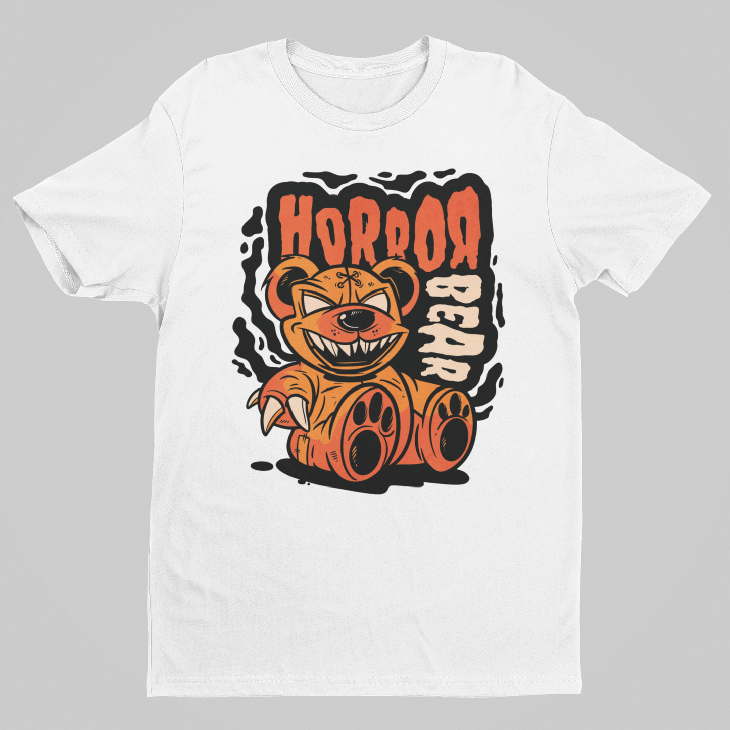 Horror bear T-shirt, funny t-shirt, graphic shirts, unisex tshirt, printed T-shirt - Bold Print