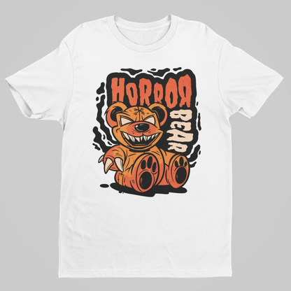 Horror bear T-shirt, funny t-shirt, graphic shirts, unisex tshirt, printed T-shirt - Bold Print