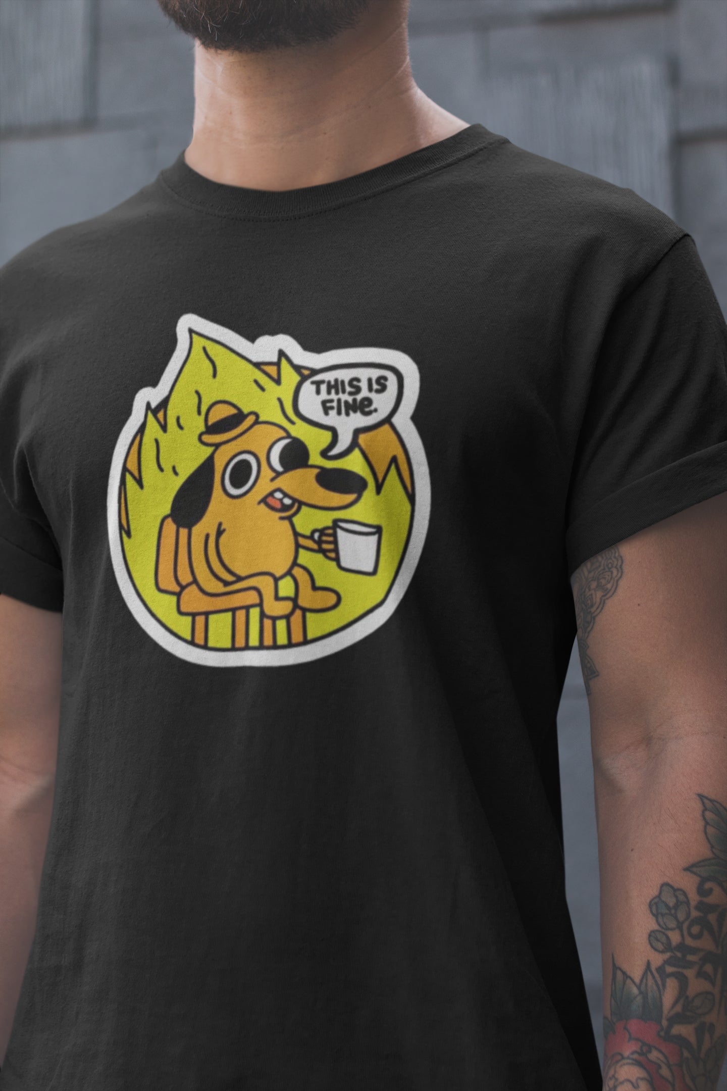 This is fine T-shirt, funny t-shirt, graphic shirts, unisex tshirt, printed T-shirt - Bolt Print