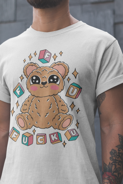 FFU bear T-shirt, funny t-shirt, graphic shirts, unisex tshirt, printed T-shirt - Bold Print