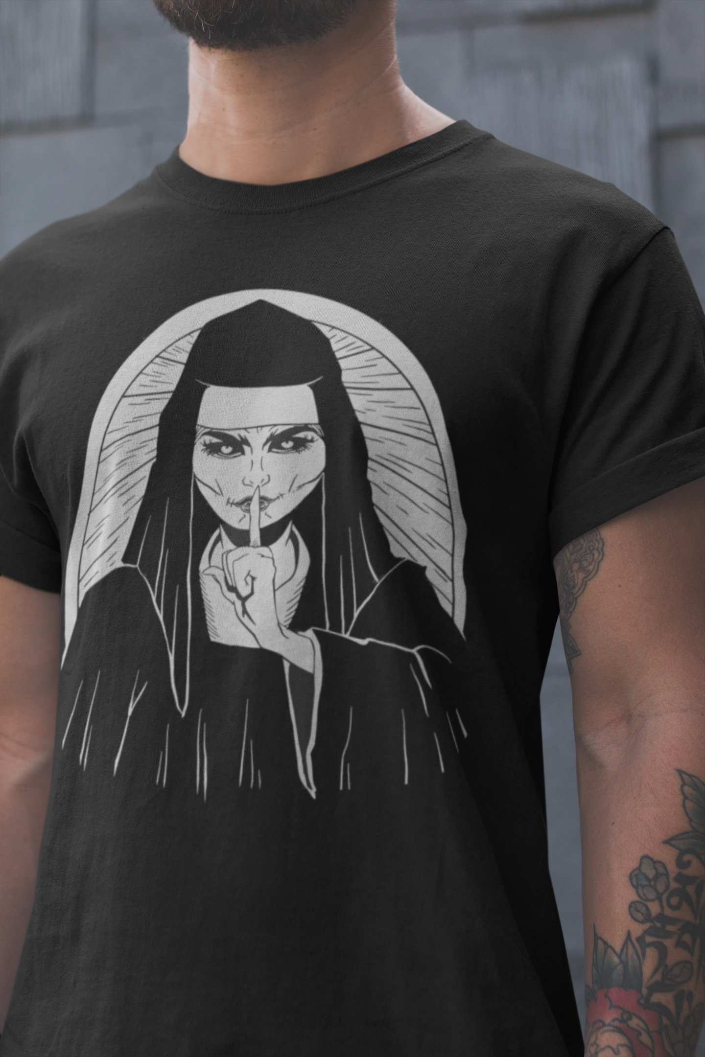 Nun T-shirt, funny t-shirt, graphic shirts, unisex tshirt, printed T-shirt - Bolt Print