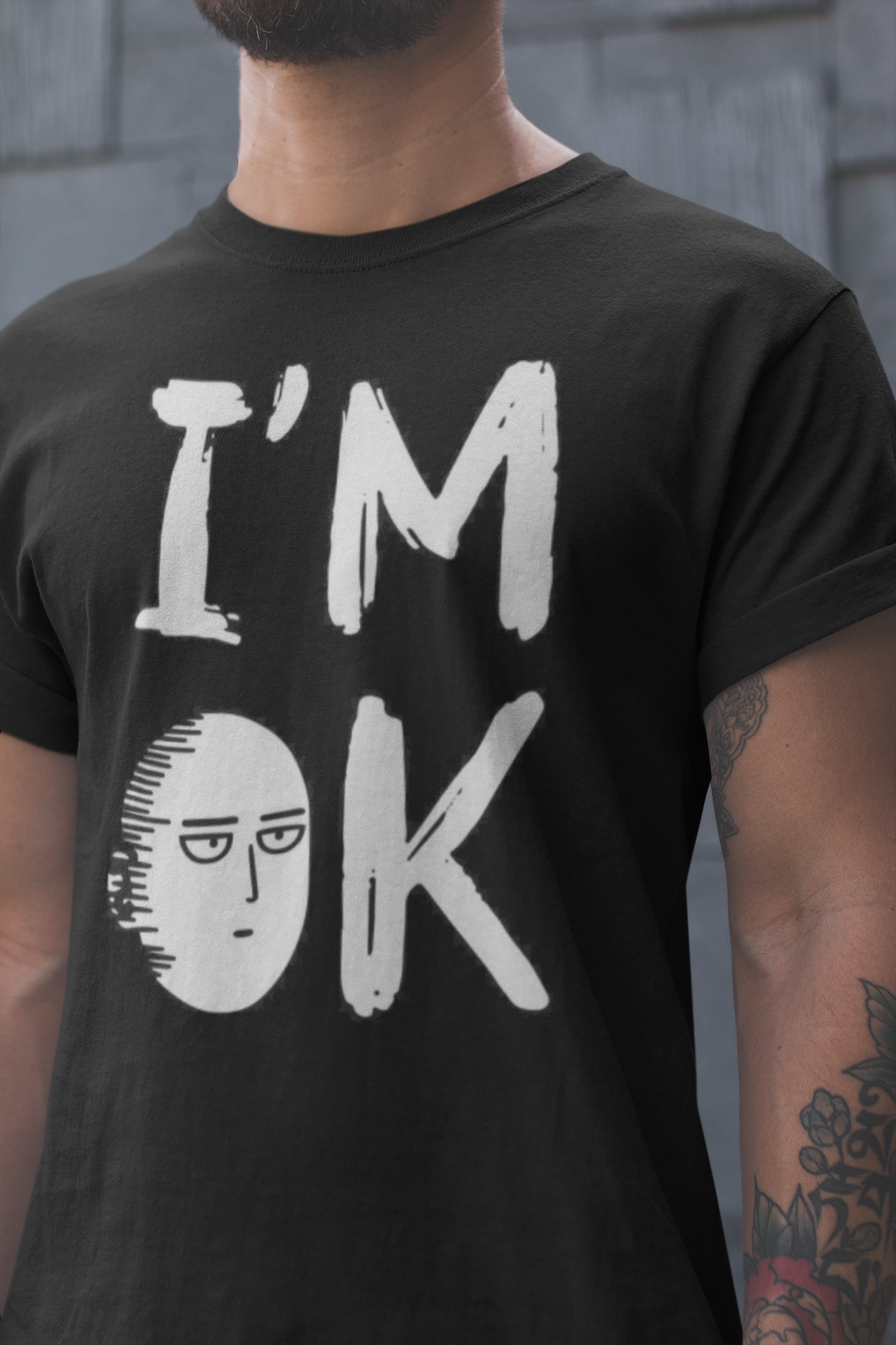 Im ok T-shirt, funny t-shirt, graphic shirts, anime one punch man unisex tshirt, printed T-shirt - Bolt Print