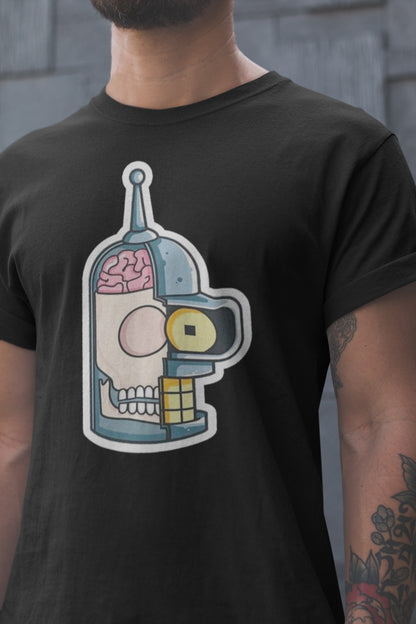 Half of bender's head T-shirt, funny t-shirt, graphic shirts, unisex tshirt, printed T-shirt - Bolt Print