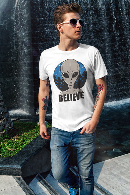 Believe T-shirt, funny t-shirt, graphic shirts, unisex tshirt, printed T-shirt - Bolt Print