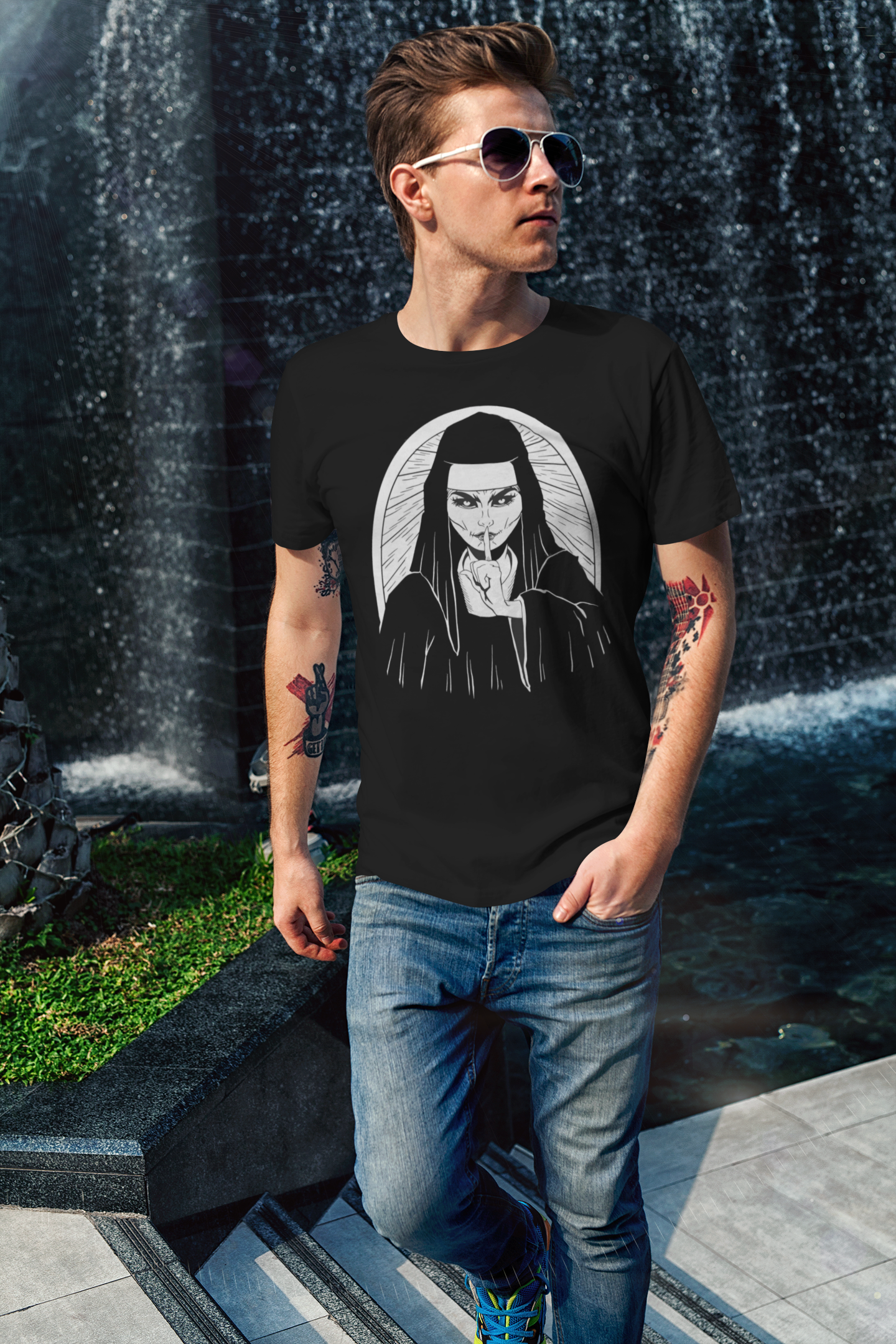 Nun T-shirt, funny t-shirt, graphic shirts, unisex tshirt, printed T-shirt - Bolt Print