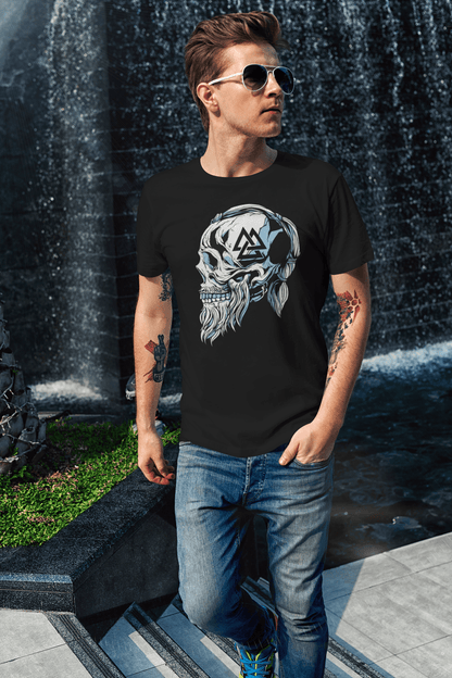 Viking skull T-shirt, funny t-shirt, graphic shirts, unisex tshirt, printed T-shirt - Bolt Print