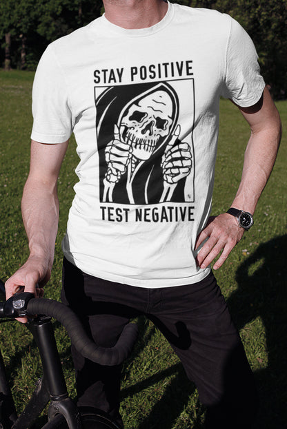 Stay positiv test negative T-shirt, funny t-shirt, graphic shirts, unisex tshirt, printed T-shirt - Bolt Print