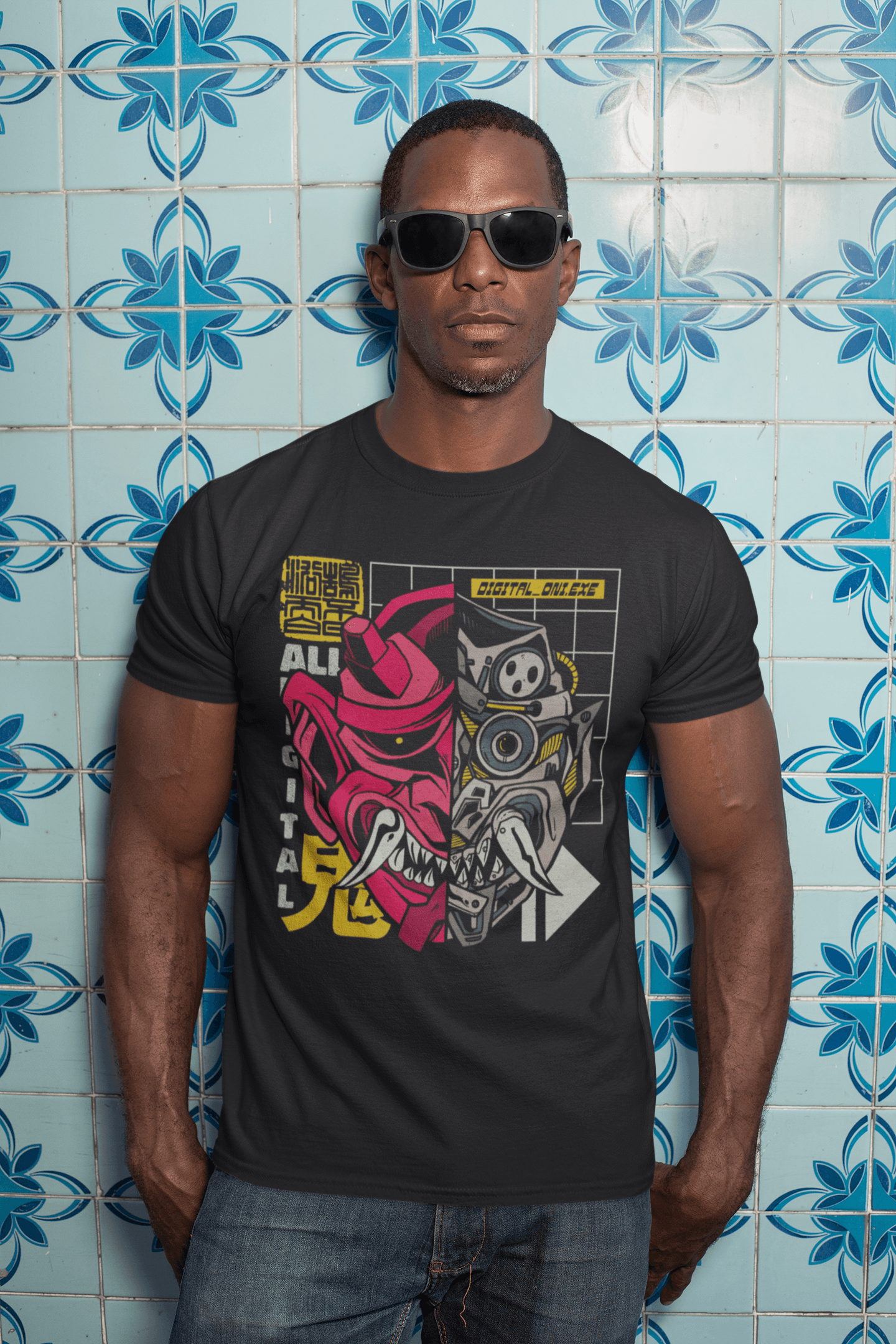 Japanese demon cyborg T-shirt, funny t-shirt, graphic shirts, Anime unisex tshirt - Bolt Print