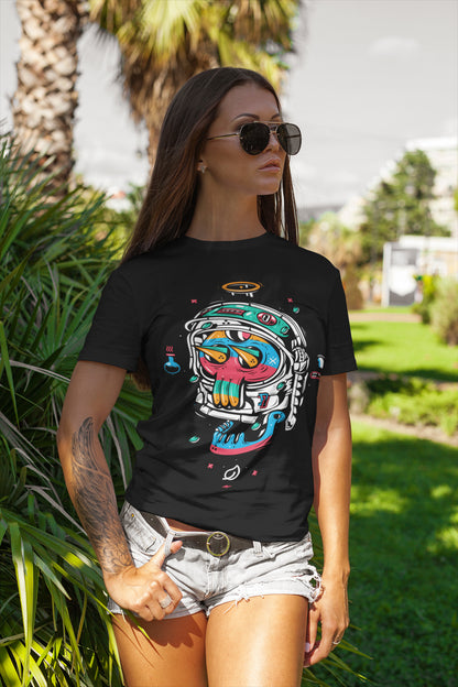 Psycho skull T-shirt, funny t-shirt, graphic shirts, unisex tshirt, printed T-shirt - Bolt Print