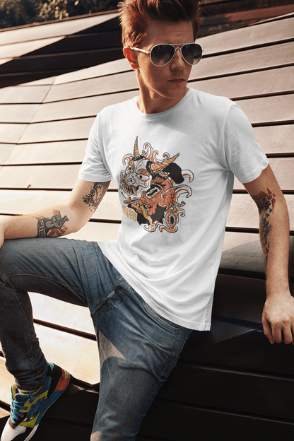 Dragon mask T-shirt, funny t-shirt, graphic shirts, Anime unisex tshirt - Bolt Print