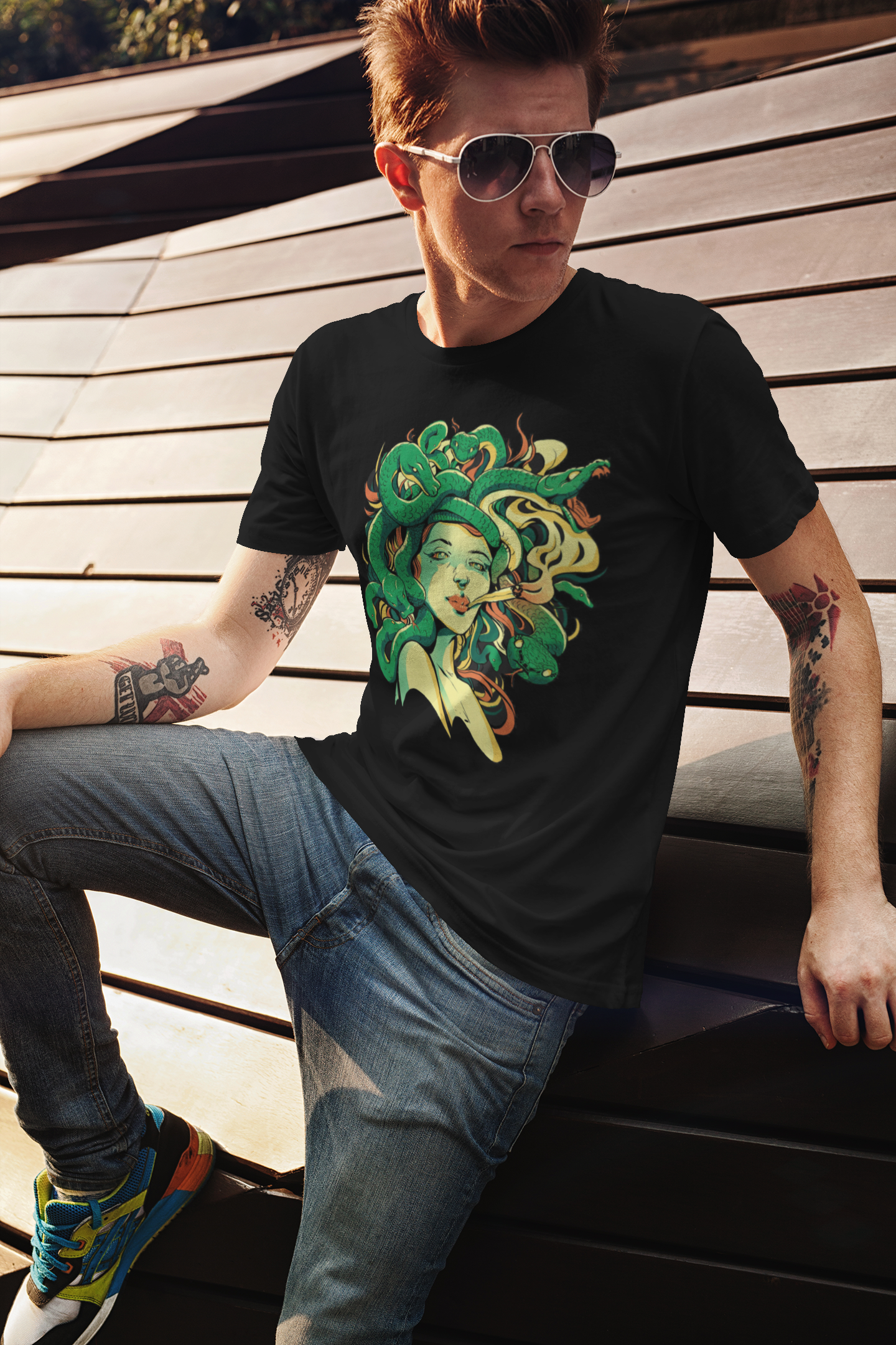 Gorgon jellyfish T-shirt, funny t-shirt, graphic shirts, unisex tshirt, printed T-shirt - Bold Print