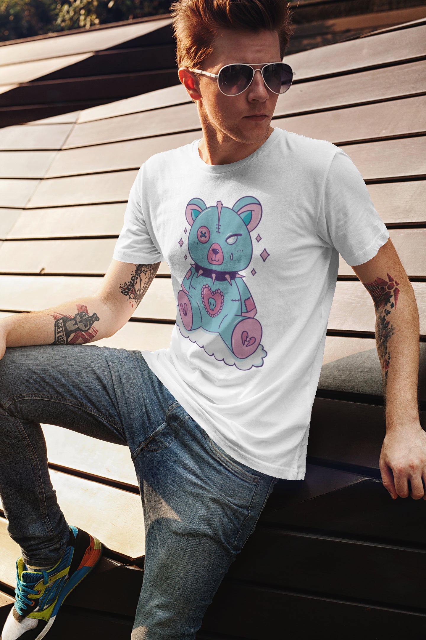 Angry bear T-shirt, funny t-shirt, graphic shirts, unisex tshirt, printed T-shirt - Bold Print