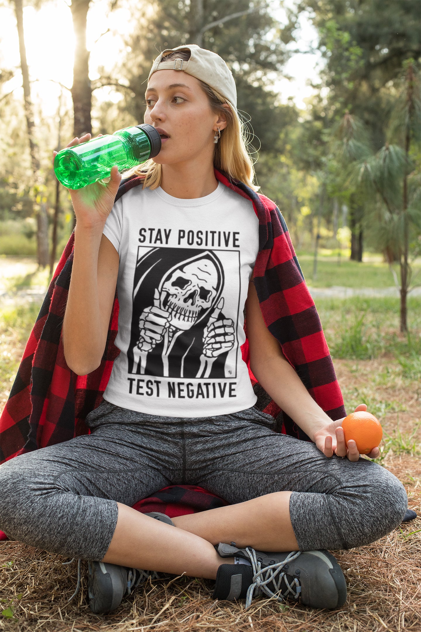 Stay positiv test negative T-shirt, funny t-shirt, graphic shirts, unisex tshirt, printed T-shirt - Bolt Print