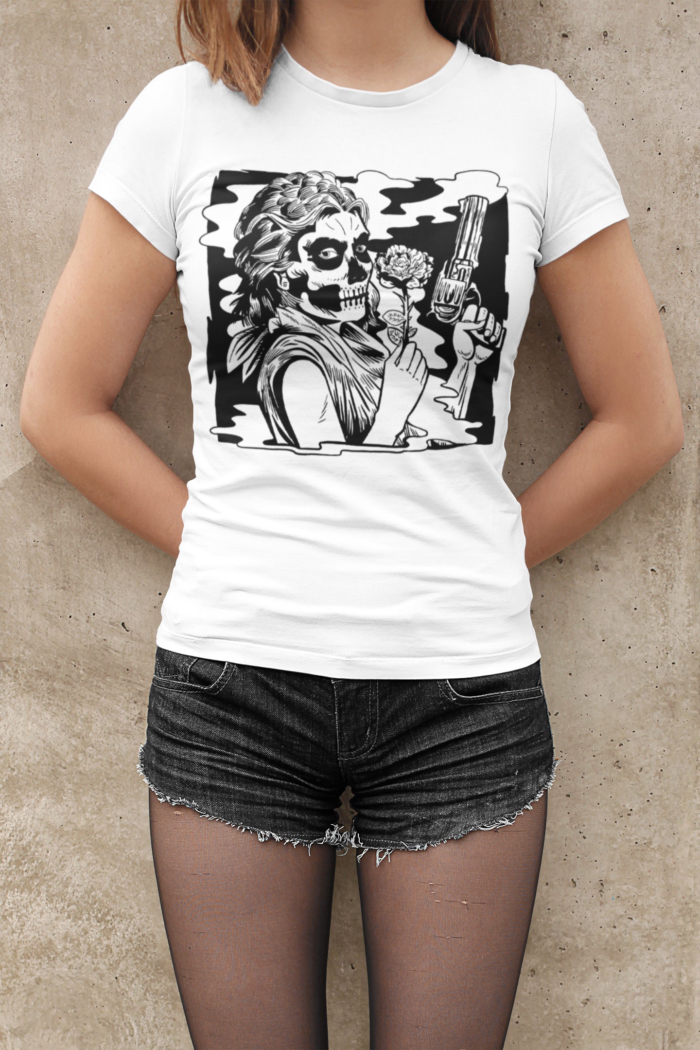 Girl with a gun T-shirt, funny t-shirt, graphic shirts, unisex tshirt, printed T-shirt - Bolt Print