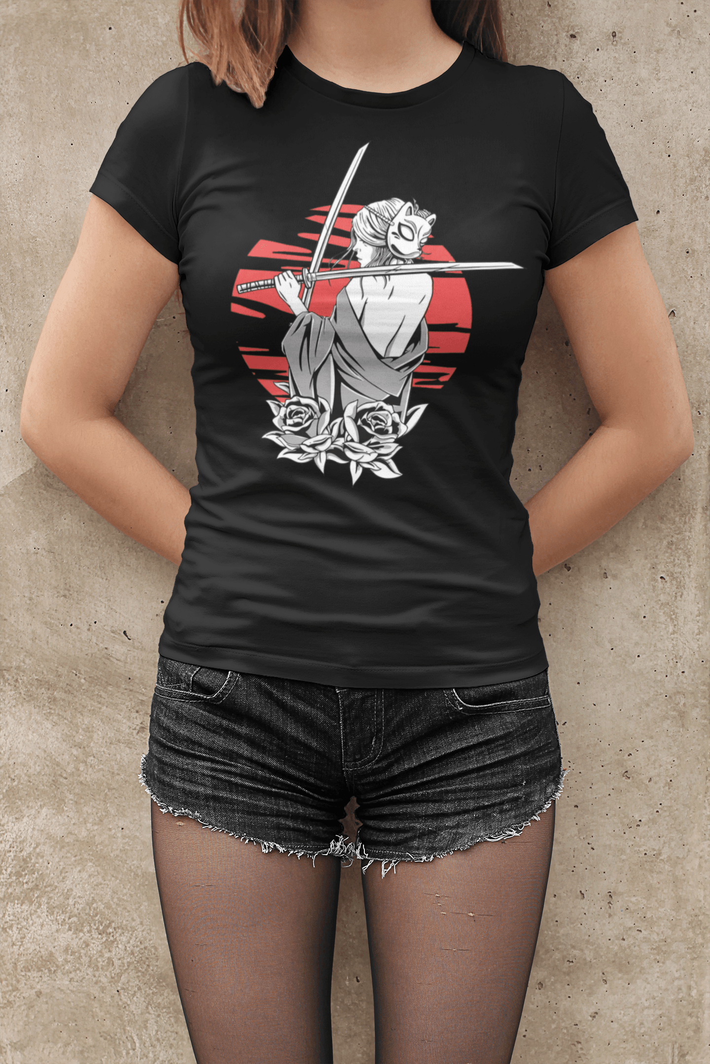 Girl in a fox mask T-shirt, funny t-shirt, graphic shirts, Anime unisex tshirt - Bolt Print