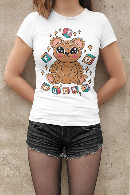 FFU bear T-shirt, funny t-shirt, graphic shirts, unisex tshirt, printed T-shirt - Bold Print