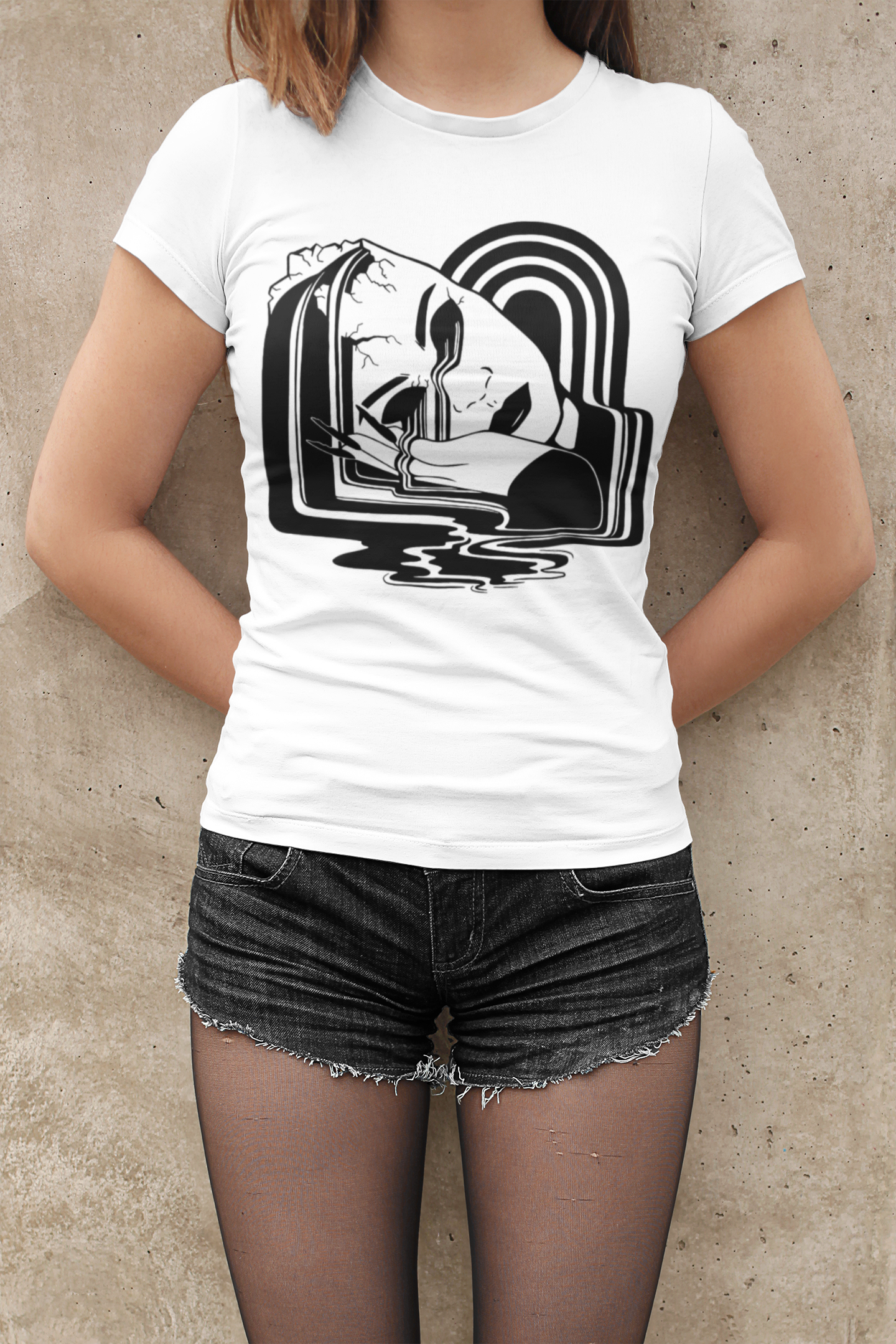 Broken female headT-shirt, funny t-shirt, graphic shirts, unisex tshirt, printed T-shirt - Bolt Print