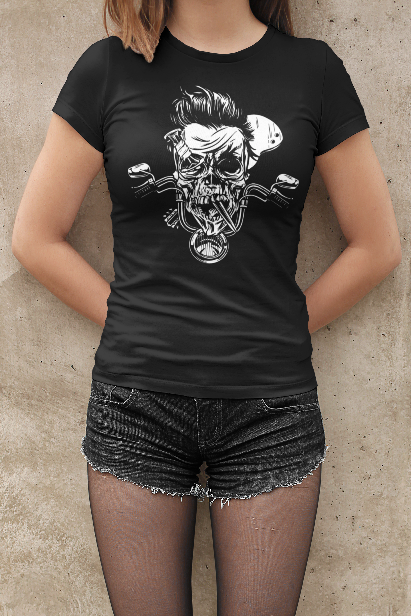 Rocker biker skeleton T-shirt, funny t-shirt, graphic shirts, unisex tshirt, printed T-shirt - Bold Print