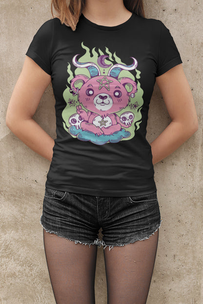 Bear satan T-shirt, funny t-shirt, graphic shirts, unisex tshirt, printed T-shirt - Bold Print