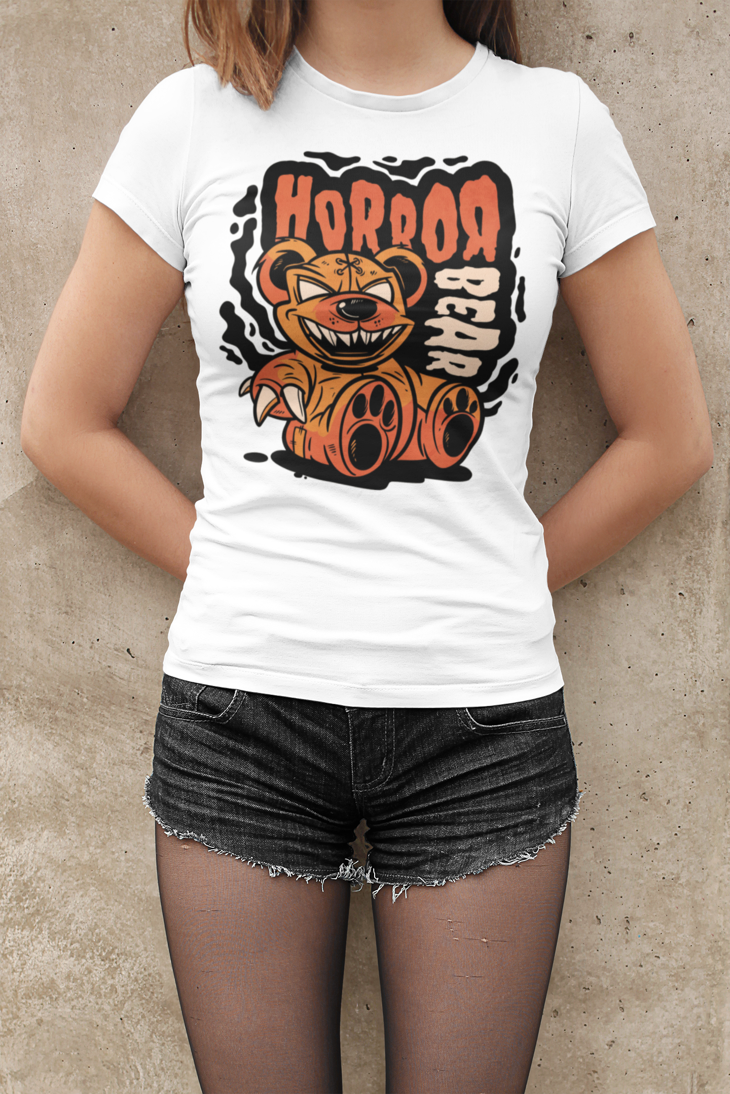 Horror bear T-shirt, funny t-shirt, graphic shirts, unisex tshirt, printed T-shirt - Bold Print