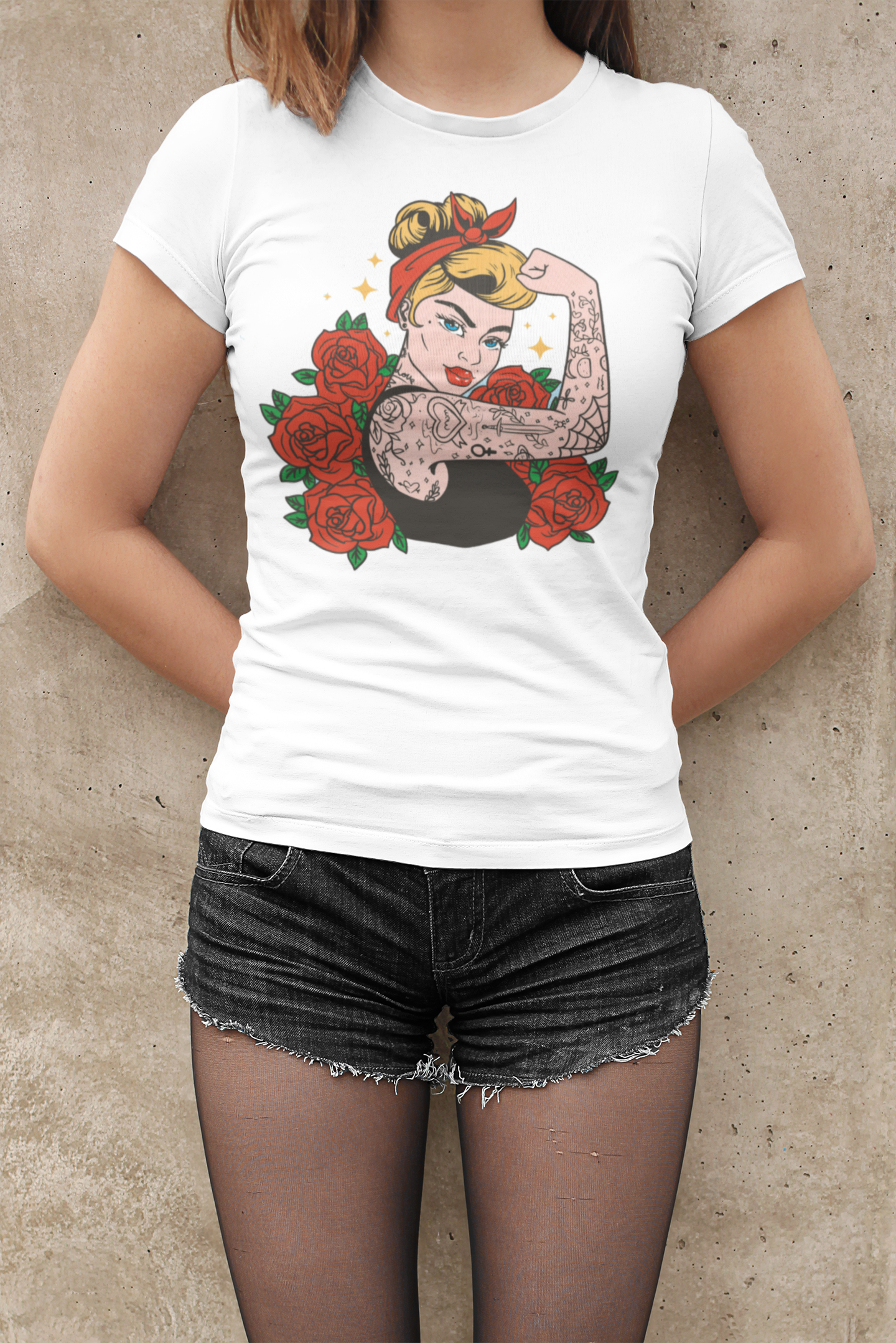 Girl with roses T-shirt, funny t-shirt, graphic shirts, unisex tshirt, printed T-shirt - Bolt Print