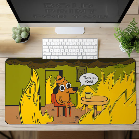 Desk Mat This is fine 2, gaming mouse mat, mousepad large, XXL deskpad mouse pad