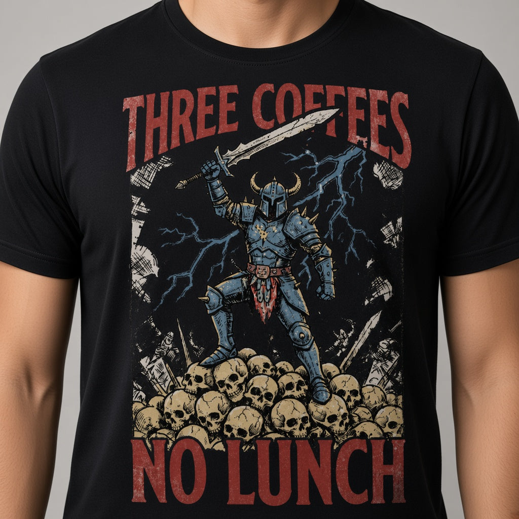 Three Coffees No Lunch T-Shirt